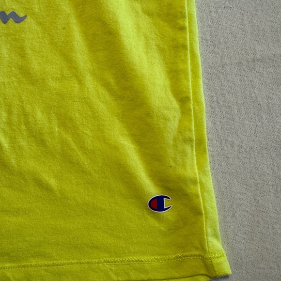 Champion Bright Yellow Graphic Tank Girls Size 10/12 - Picture 3 of 7